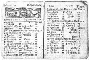 A mai névnapot fent találod, ez pedig a Február havi névnap lista az 1712-es rendhagyó svéd kalendáriumból (február 30!)